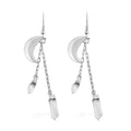 Crystal Point Moon Earrings in Silvertone 11.00 ctw - Sticky add to cart bar