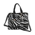 Black and White Zebra Stripe Faux Leather Set of 2 Crossbody Bag (10"x3.3"x8.5") - Sticky add to cart bar