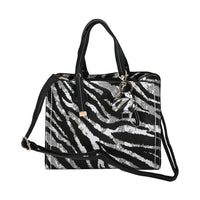 Black and White Zebra Stripe Faux Leather Set of 2 Crossbody Bag (10"x3.3"x8.5")