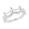 Simulated Diamond Half Eternity Band Ring in Sterling Silver 0.40 ctw - Sticky add to cart bar