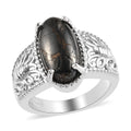 KARIS Matrix Silver Shungite Solitaire Ring in Platinum Bond 2.40 ctw - Sticky add to cart bar