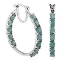 Grandidierite Inside Out Hoop Earrings in Platinum Over Sterling Silver 4.75 ctw