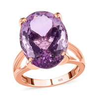 Rose De France Amethyst Ring in Vermeil RG Over Sterling Silver (Size 11.5) 12.00 ctw