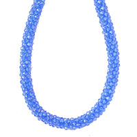 White Magic Color Glass Beaded Necklace 20-22 Inches in Silvertone