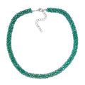 White Magic Color Glass Beaded Necklace 20-22 Inches in Silvertone - Sticky add to cart bar
