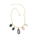Multi Gemstone Necklace 16-18 Inches in Goldtone 97.50 ctw - Sticky add to cart bar
