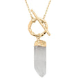 Crystal Point Pendant Necklace in Goldtone 34 Inches - Sticky add to cart bar