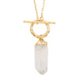 Crystal Point Pendant Necklace in Goldtone 35 Inches - Sticky add to cart bar