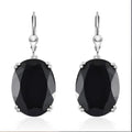 Thai Black Spinel Lever Back Earrings in Platinum Over Sterling Silver 49.00 ctw - Sticky add to cart bar