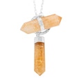 Brazilian Citrine Necklace 35 Inches in Silvertone 110.50 ctw - Sticky add to cart bar