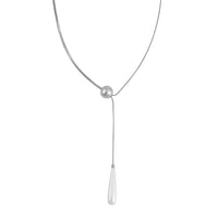 White Shell Pearl Necklace Silvertone