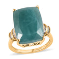 Premium Grandidierite and Diamond Ring in Vermeil Yellow Gold Over Sterling Silver 12.50 ctw - Sticky add to cart bar