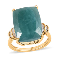 Premium Grandidierite and Diamond Ring in Vermeil Yellow Gold Over Sterling Silver 12.50 ctw