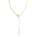 White Shell Pearl Necklace 20-22 Inches in Goldtone - Sticky add to cart bar