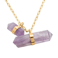 Amethyst 37.50 ctw Necklace in Goldtone 21-23 Inches
