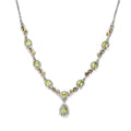 Premium Sava Sphene and White Zircon Necklace 18 Inches in Vermeil YG and Platinum Over Sterling Silver 1.70 ctw - Sticky add to cart bar