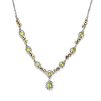 Premium Sava Sphene and White Zircon Necklace 18 Inches in Vermeil YG and Platinum Over Sterling Silver 1.70 ctw