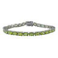 Premium Peridot Tennis Bracelet in Platinum Over Sterling Silver (6.50 In) 13.25 ctw - Sticky add to cart bar