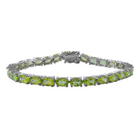 Premium Peridot Tennis Bracelet in Platinum Over Sterling Silver (6.50 In) 13.25 ctw