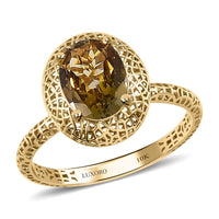 Mirage Collection Luxoro 10K Yellow Gold Premium Golden Tanzanite Solitaire Ring (Size 10.0) 1.00 ctw