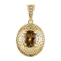 Mirage Collection Luxoro 10K Yellow Gold Premium Golden Tanzanite Pendant 1.00 ctw