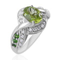 Premium Peridot and Multi Gemstone Ring in Platinum Over Sterling Silver 2.90 ctw - Sticky add to cart bar