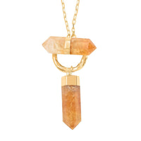 Brazilian Citrine Necklace 35 Inches in Silvertone 110.50 ctw
