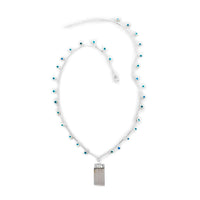 Selenite Pendant Necklace 20-22 Inches in Silvertone 24.50 ctw