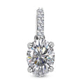 Moissanite (Ovl 8x6mm) Pendant in Platinum Over Sterling Silver 1.65 ctw - Sticky add to cart bar