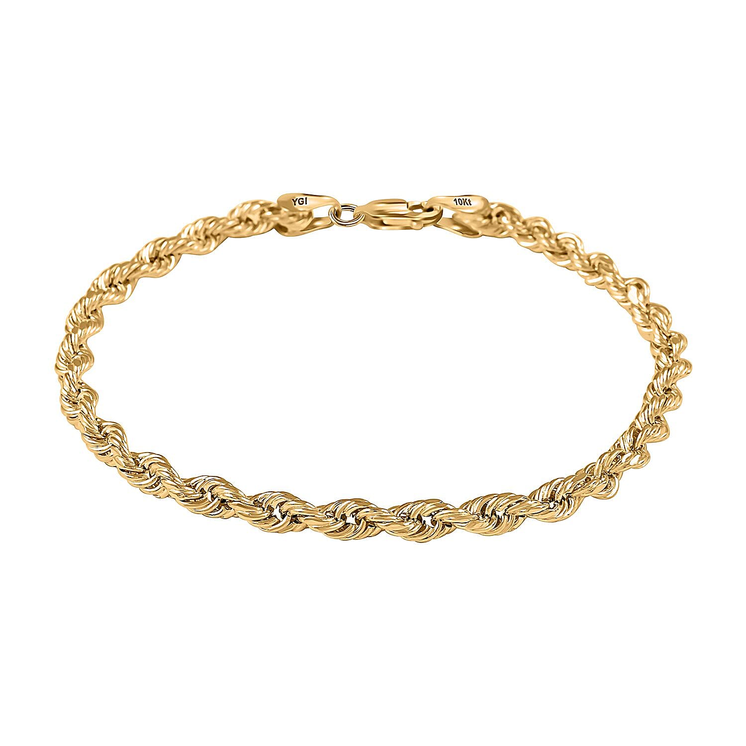 10K Yellow Gold 5.5mm Rope Chain Bracelet (8.00 In) 5.35 Grams