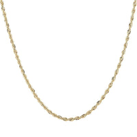 10K Yellow Gold 1.5mm Rope Chain Necklace 22 Inches 1.45 Grams