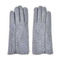 Gray 70% Cashmere Wool and 30% Polyster Gloves with Touch Screen Function (9"x3.93")