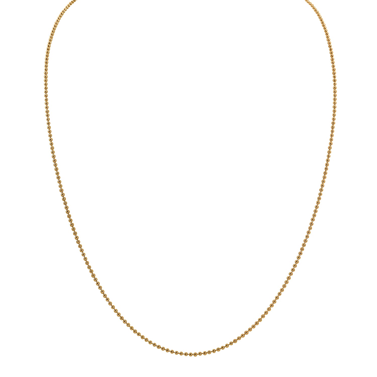 Beaded Chain Necklace in 14K YG Over Sterling Silver 4.0 Grams 24 Inches