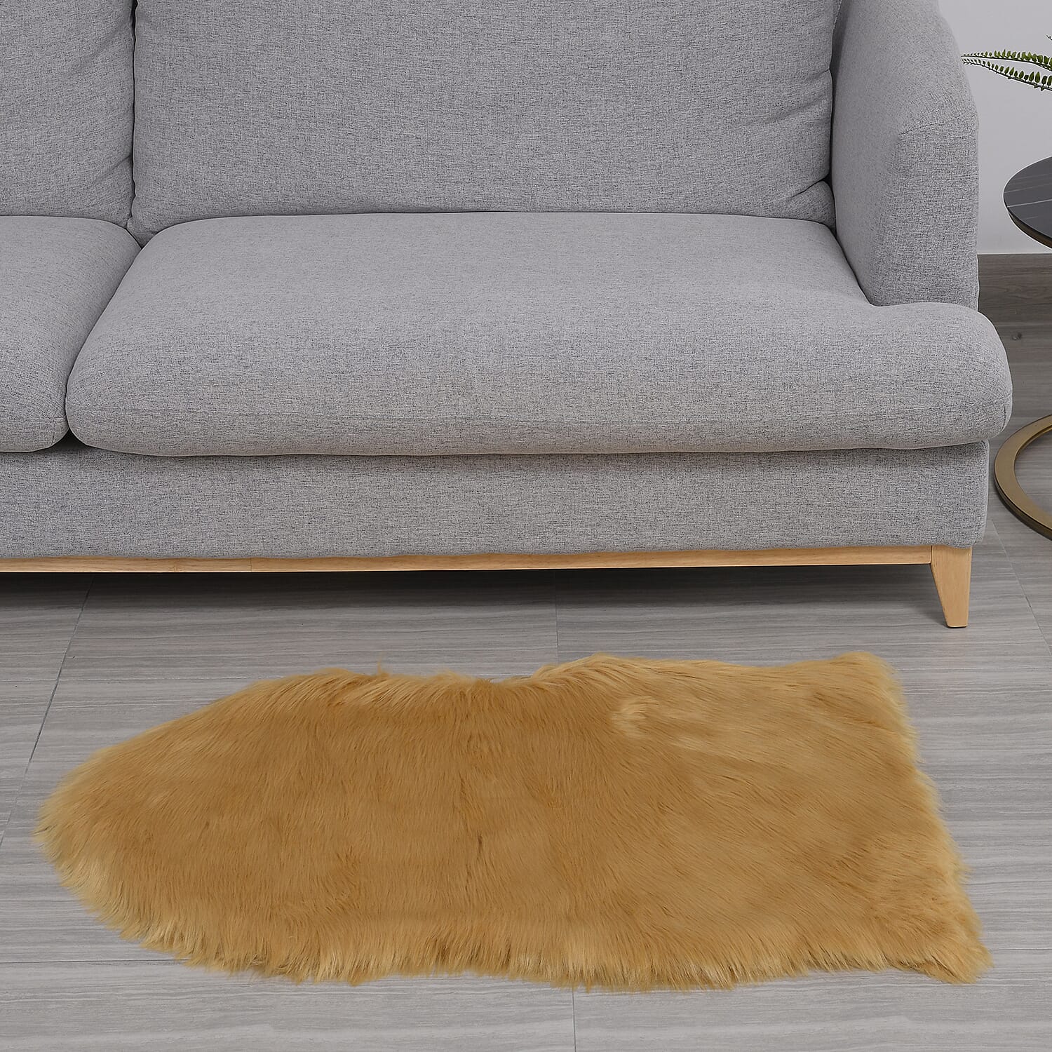 HOMESMART Brown Faux Fur Carpet (23.6"x35.4")