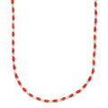Ethiopian Welo Opal and Mediterranean Coral Tennis Necklace 18 Inches in Rhodium Over Sterling Silver 16.15 ctw - Sticky add to cart bar