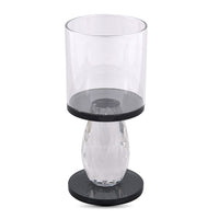 Black Round Cup Crystal Candle Holder (2.56"x2.56"x5.71")