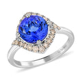 Certified & Appraised Luxoro 14K White Gold AAA Tanzanite and G-H I2 Diamond Ring (Size 10.0) 3.65 Grams 3.25 ctw - Sticky add to cart bar