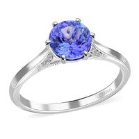 Certified & Appraised Luxoro 14K White Gold AAA Tanzanite and G-H I2 Diamond Ring 3.20 Grams 2.75 ctw