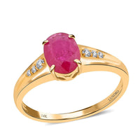 Luxoro 14K Yellow Gold Mozambique Ruby and Diamond Royale Ring