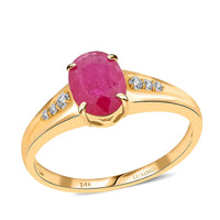 Luxoro 14K Yellow Gold Mozambique Ruby and Diamond Royale Ring