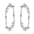 Moissanite Sun Starburst Statement Paperclip Earrings in Platinum Over Sterling Silver 1.00 ctw - Sticky add to cart bar