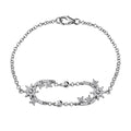 Moissanite Statement Bracelet, Star Bracelet in Platinum Over Sterling Silver (7.25 In) 0.50 ctw - Sticky add to cart bar