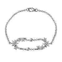 Moissanite Statement Bracelet, Star Bracelet in Platinum Over Sterling Silver (7.25 In) 0.50 ctw