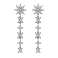Moissanite Celestial Drop Earrings in Platinum Over Sterling Silver 1.60 ctw - Sticky add to cart bar