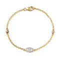 Moissanite Evil Eye Protector Station Bracelet in Vermeil Yellow Gold Over Sterling Silver (7.25 In) 0.85 ctw - Sticky add to cart bar
