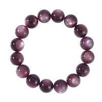 Brazilian Wine Lepidolite 13-14mm Beaded Stretch Bracelet 262.00 ctw