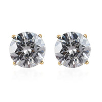 Luxoro 14K Yellow Gold Moissanite Solitaire Stud Earrings 1.85 ctw