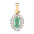 Luxoro 10K Yellow Gold Premium Boyaca Colombian Emerald and Diamond Halo Pendant 0.60 ctw - Sticky add to cart bar