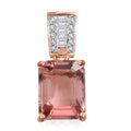 Luxoro 10K Rose Gold Premium Blush Tourmaline, Diamond Pendant 3.30 ctw - Sticky add to cart bar