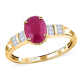 Luxoro 14K Yellow Gold AAA Mozambique Ruby and Moissanite Ring (Size 7.0) 1.70 ctw - Sticky add to cart bar